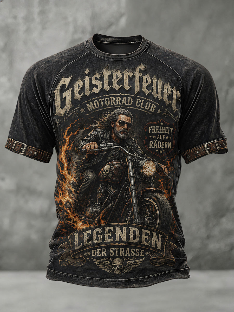 Herren-Raglan-T-Shirt mit Vintage-Schriftzug-Print