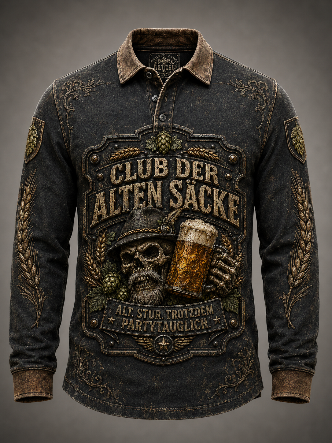 Herren-Humoristisches Slogan-Langarmshirt