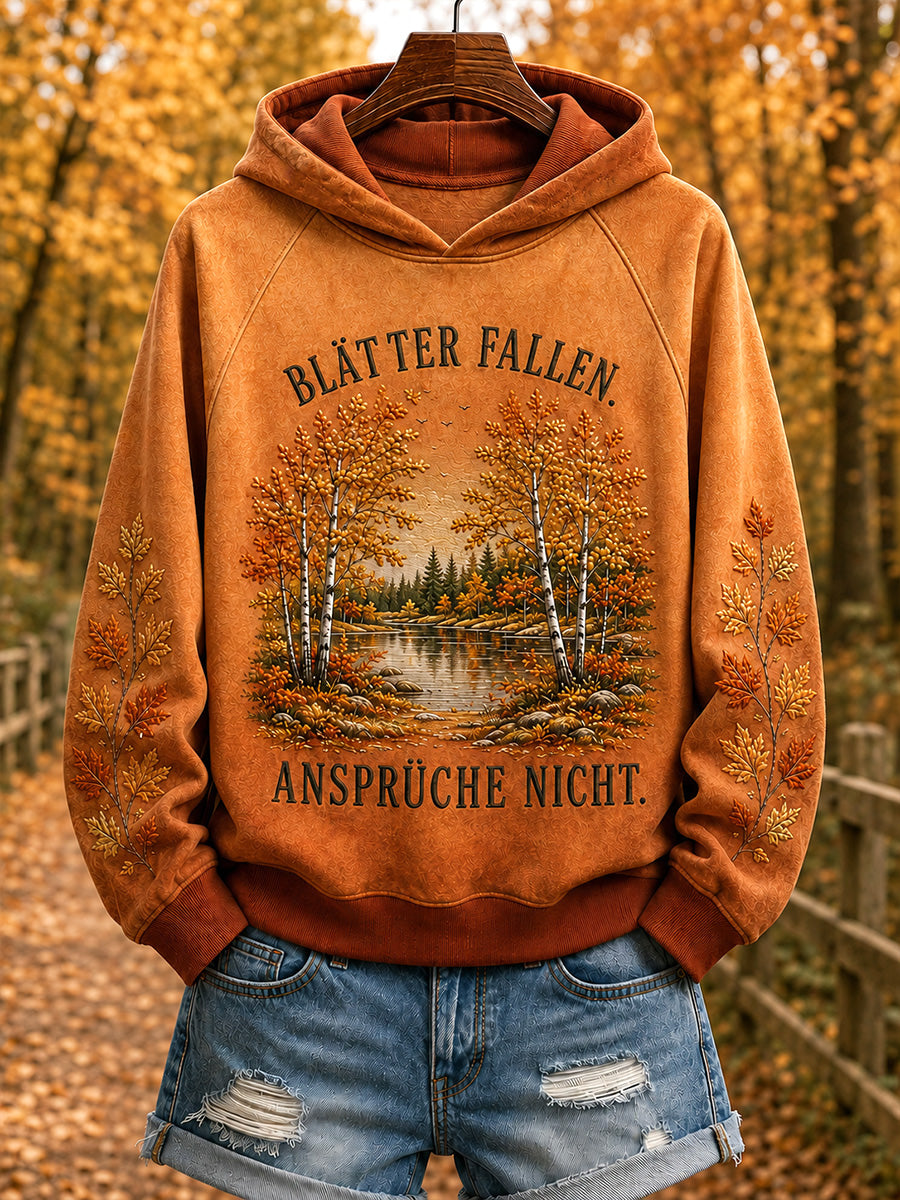 Damen-Hoodie mit Herbst-Print und Kapuze