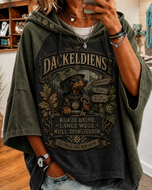 Kurzarm-Kapuzen pullover für Damen humorvoll