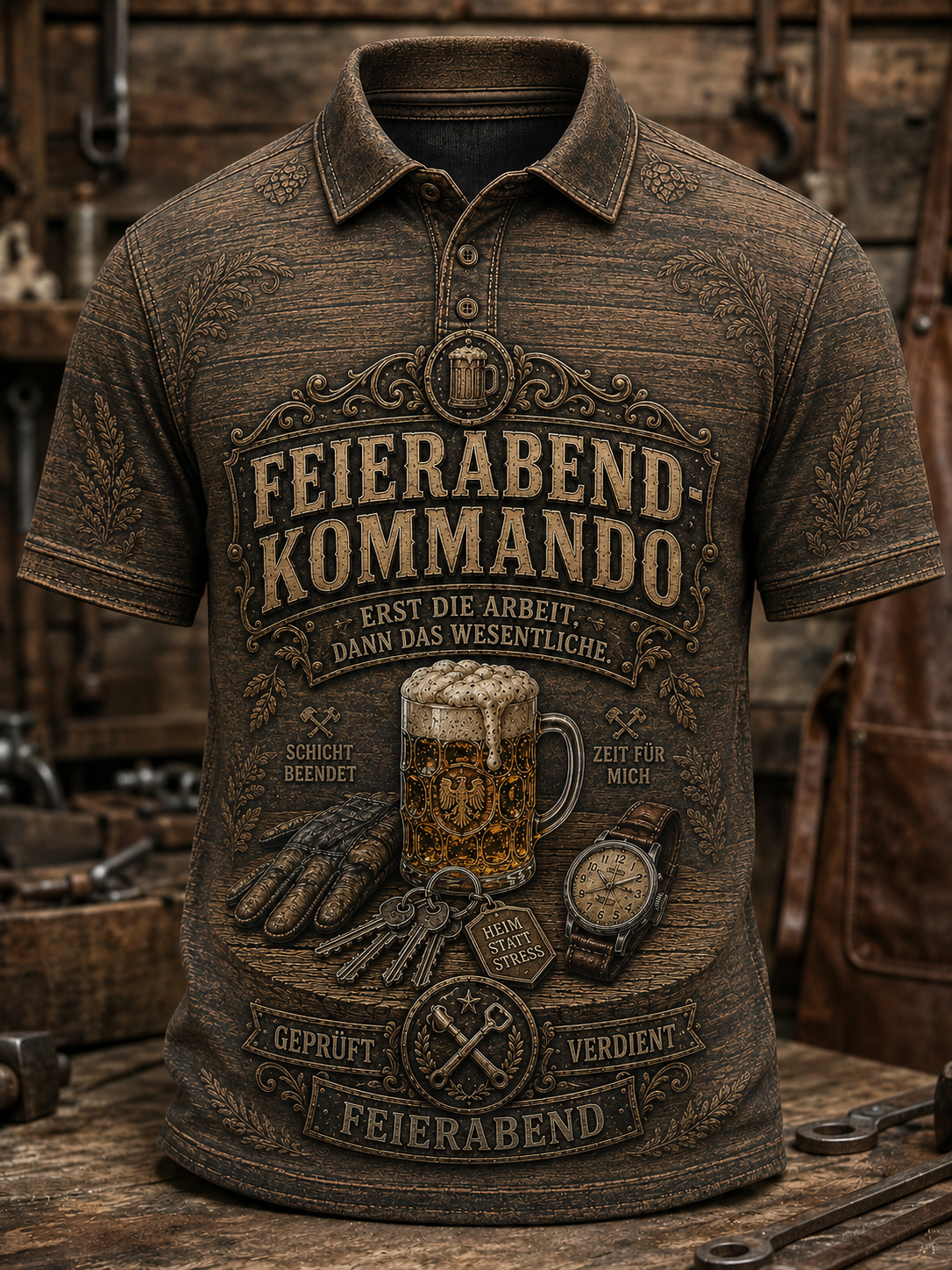 Herren-Humoristisches Slogan-Kurzarm-Shirt