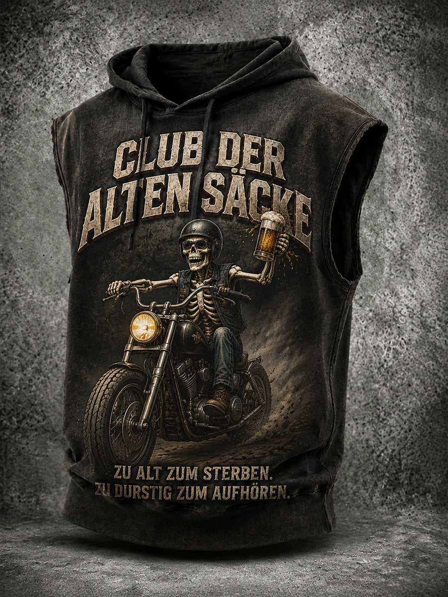 Retro-Punk-Deutschland-Oktoberfest-Skelett-Motorrad-Kapuzenweste