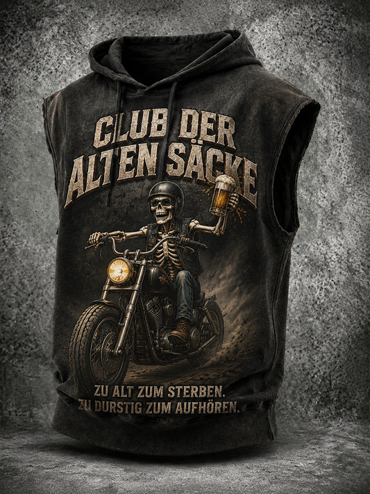Retro-Punk-Deutschland-Oktoberfest-Skelett-Motorrad-Kapuzenweste