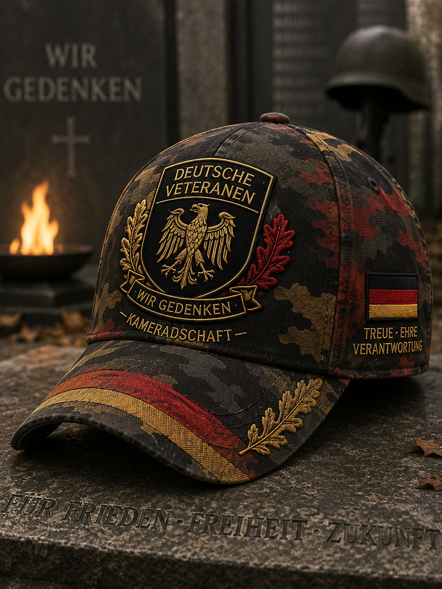 Herrenhut im Vintage-Stil mit militärischem Jubiläumsdruck