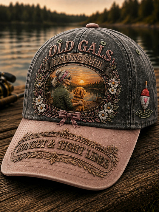 Unisex Old Gals Fishing Club Lifetime Member Print Hut