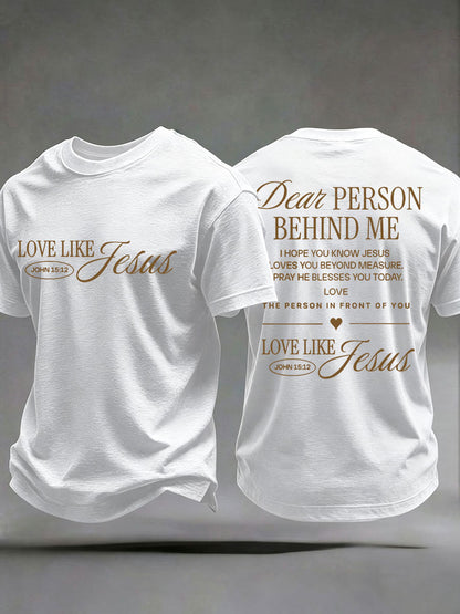 Männer "Liebe wie Jesus" gedruckt Casual T-Shirt