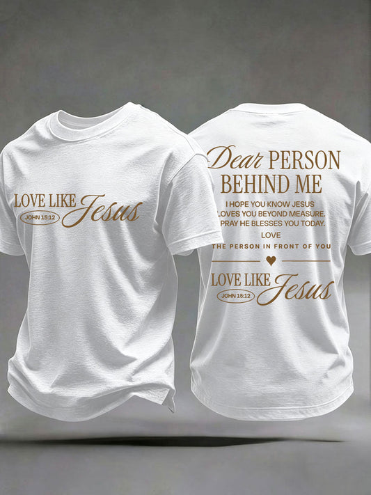 Männer "Liebe wie Jesus" gedruckt Casual T-Shirt