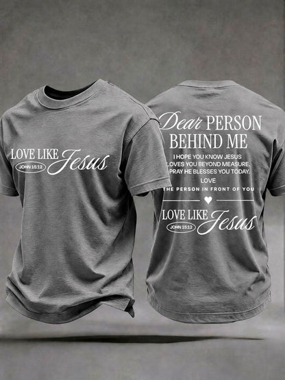 Männer "Liebe wie Jesus" gedruckt Casual T-Shirt