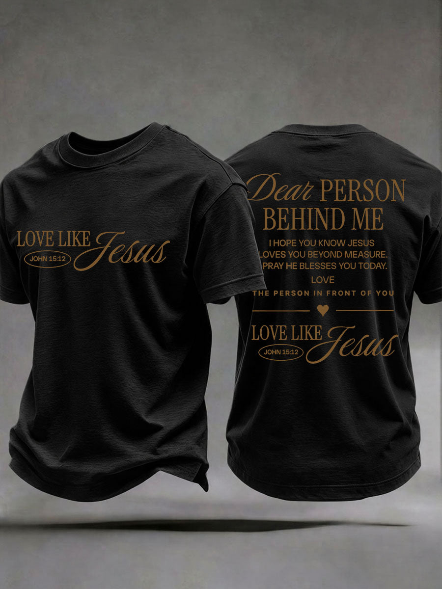 Männer "Liebe wie Jesus" gedruckt Casual T-Shirt