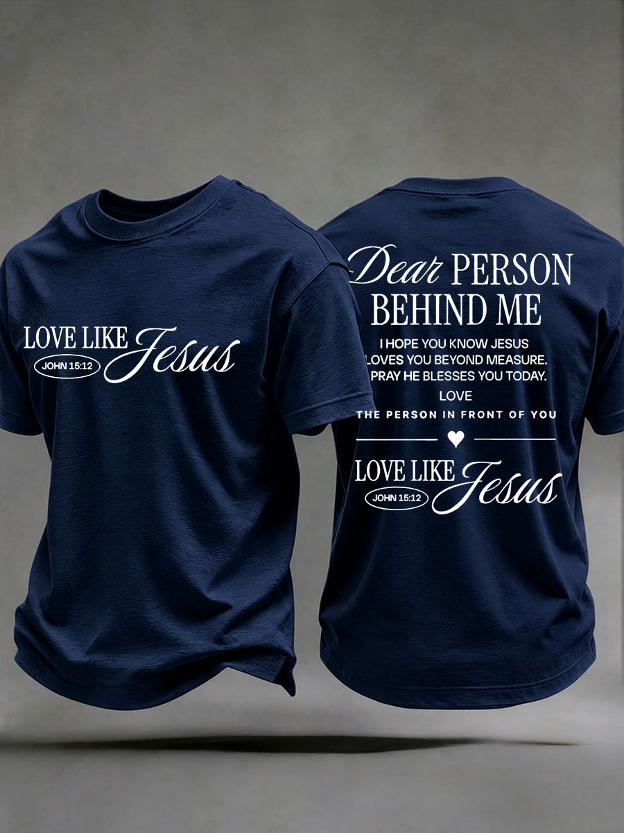 Männer "Liebe wie Jesus" gedruckt Casual T-Shirt
