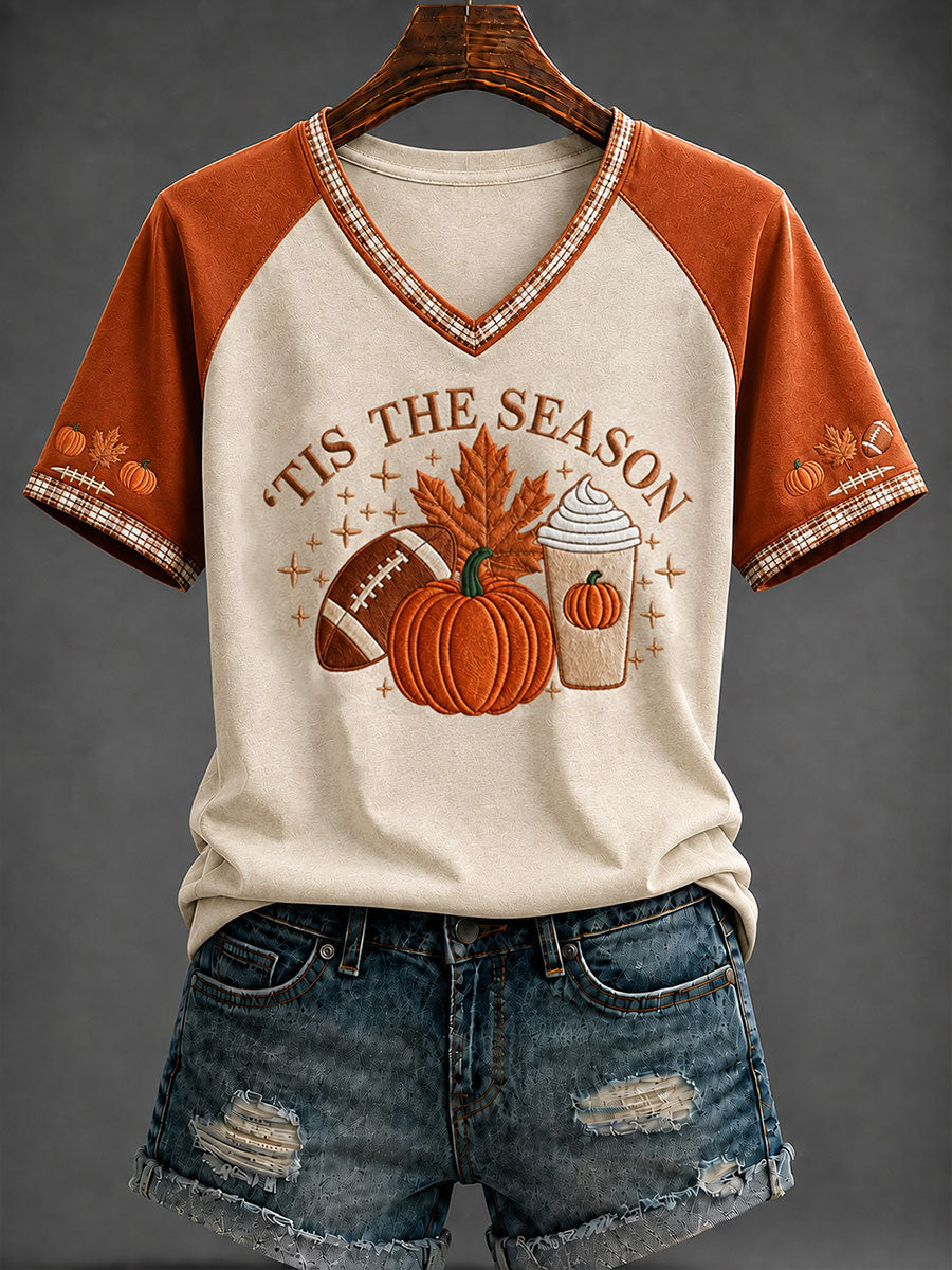T-Shirt mit V-Ausschnitt Frauen TIS THE SAISON