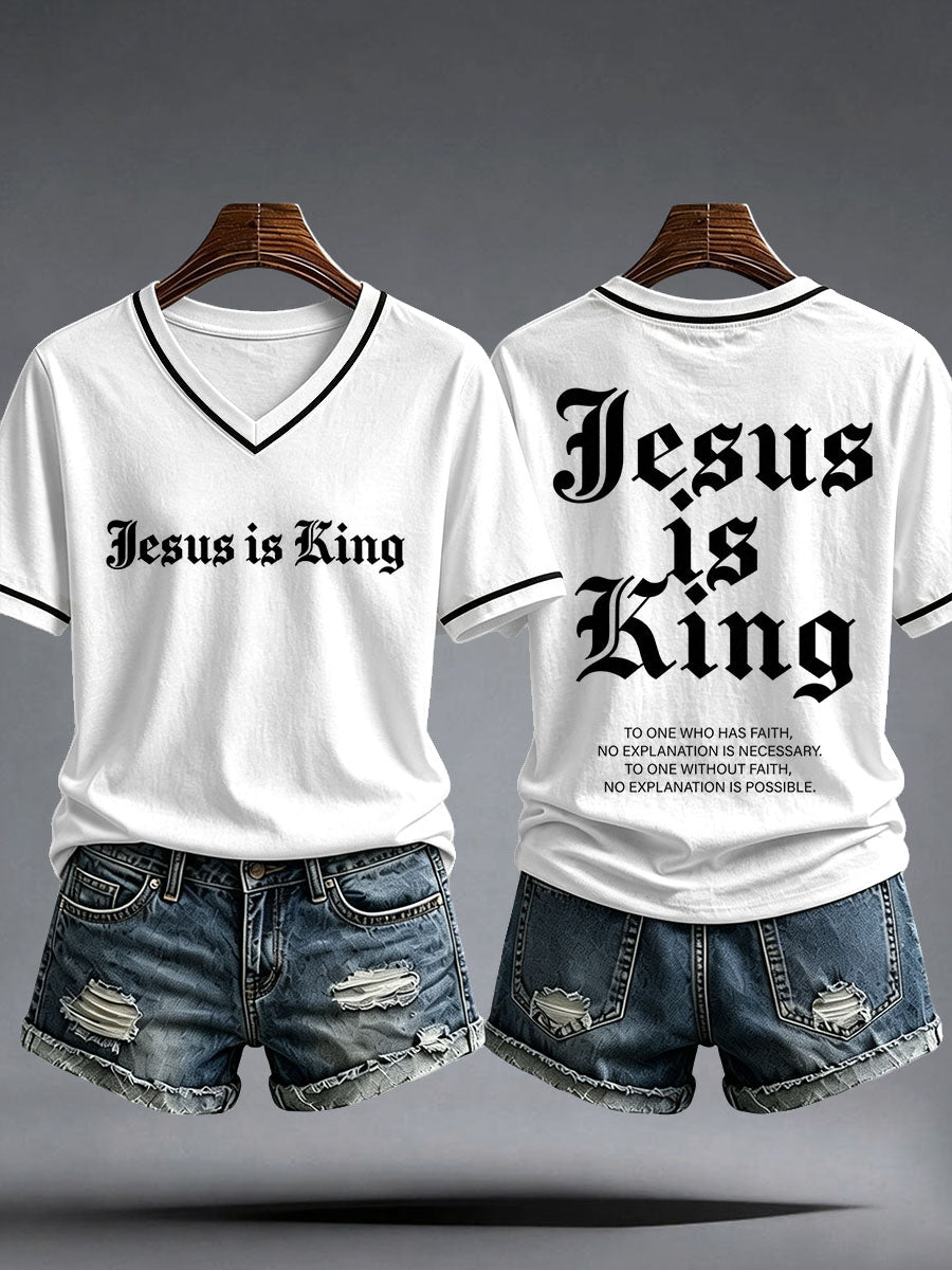 Frauen Jesus ist König T-Shirt