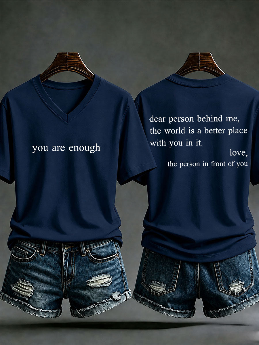 Frauen "Sie sind genug" gedruckt lässig T-Shirt