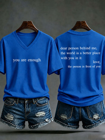 Frauen "Sie sind genug" gedruckt lässig T-Shirt