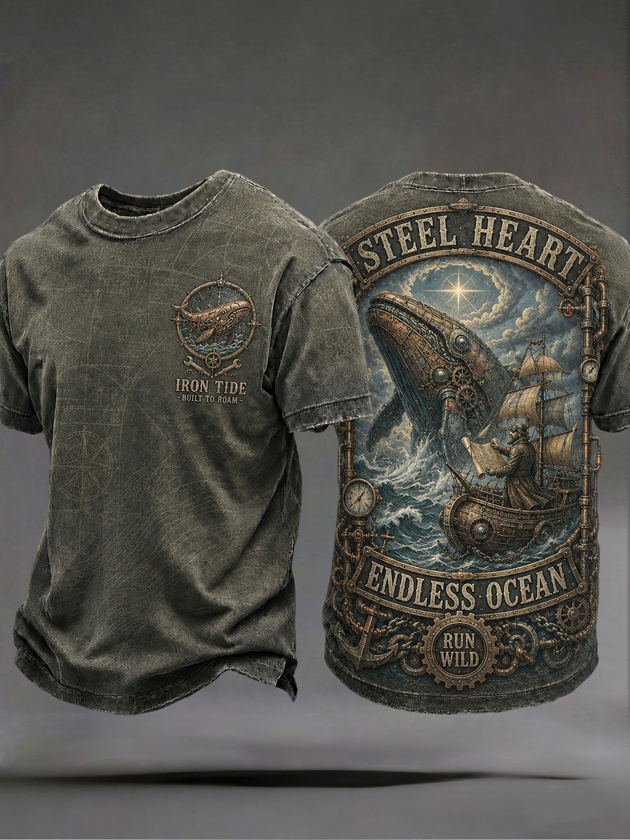 Herren-T-Shirts „Stahlherz endloser Ozean“