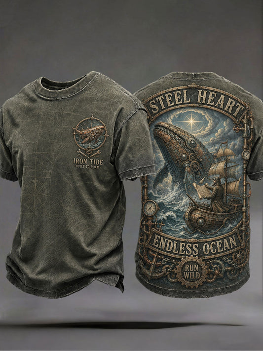 Herren-T-Shirts „Stahlherz endloser Ozean“