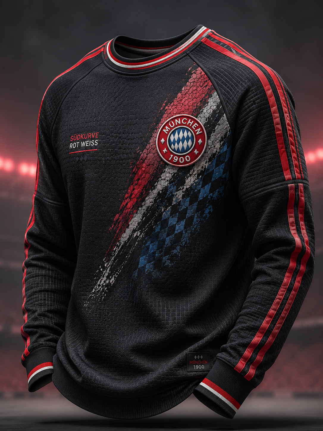 Herren-T-Shirt von Bayern München mit Waffelstruktur und langen Ärmeln