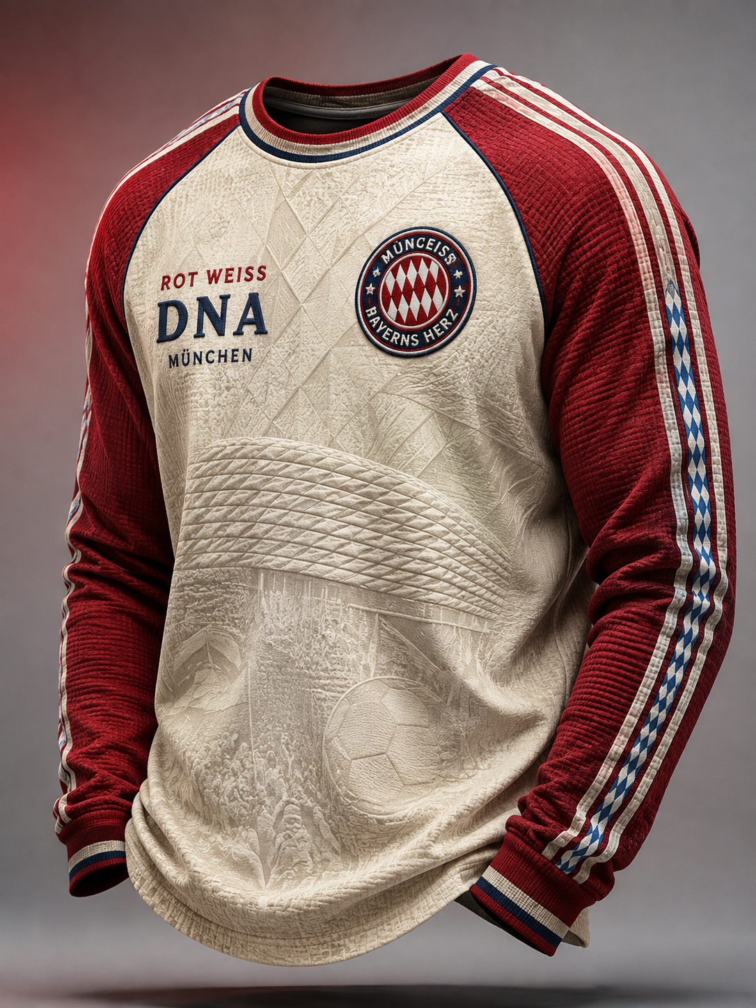 Herren Bayern München Waffel Langarm T-Shirt