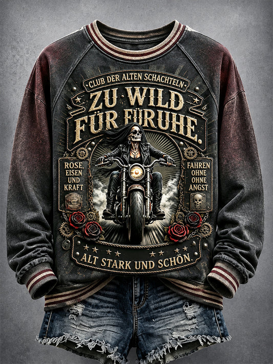 Damen Schwarz Deutsch Damen Empowerment Print Casual Sweatshirt