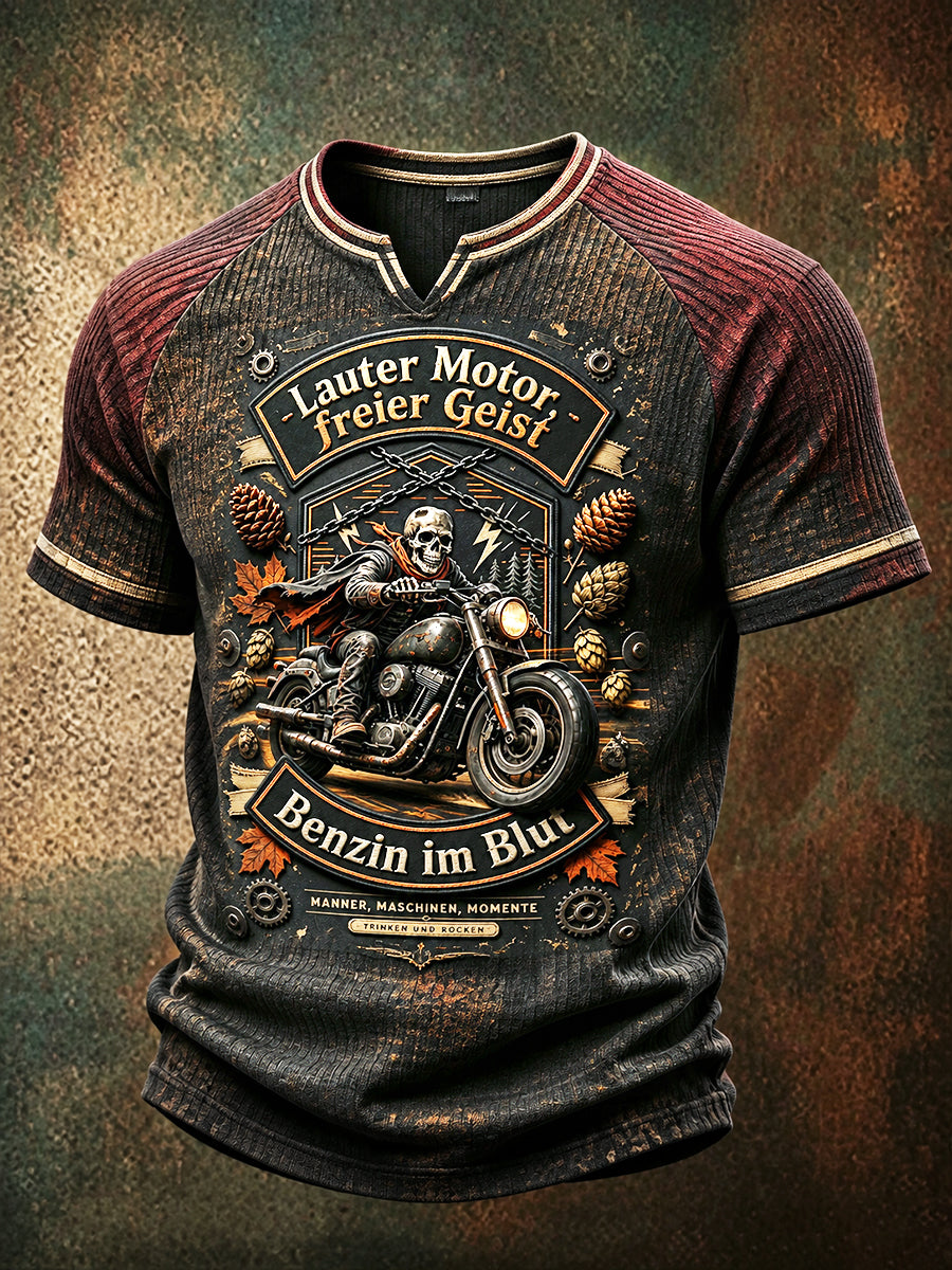 Herren Retro-T-Shirt mit V-Ausschnitt