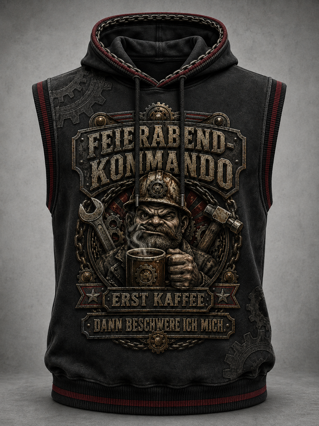 Humorvoller Slogan Unisex Lässiges Kapuzen-Top ohne Ärmel
