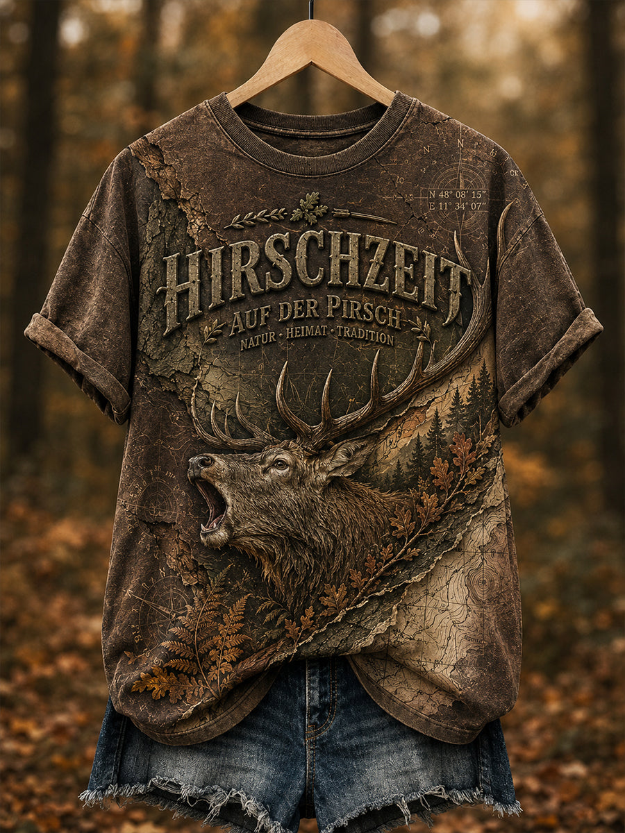 Damen-T-Shirt mit kurzen Ärmeln zur deutschen Jagdsaison