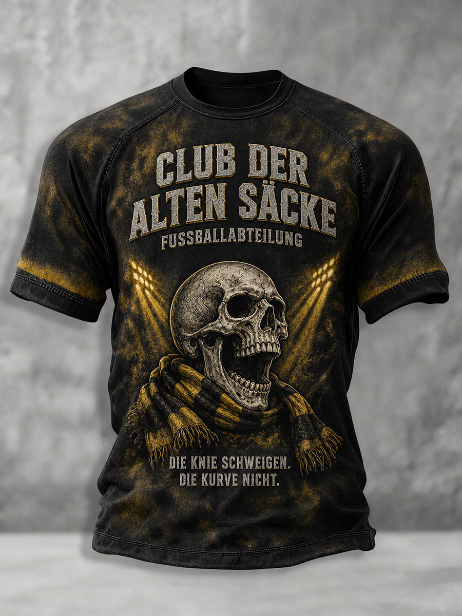 Herren-Lustiges Fußballfan-Print-T-Shirt mit kurzen Ärmeln
