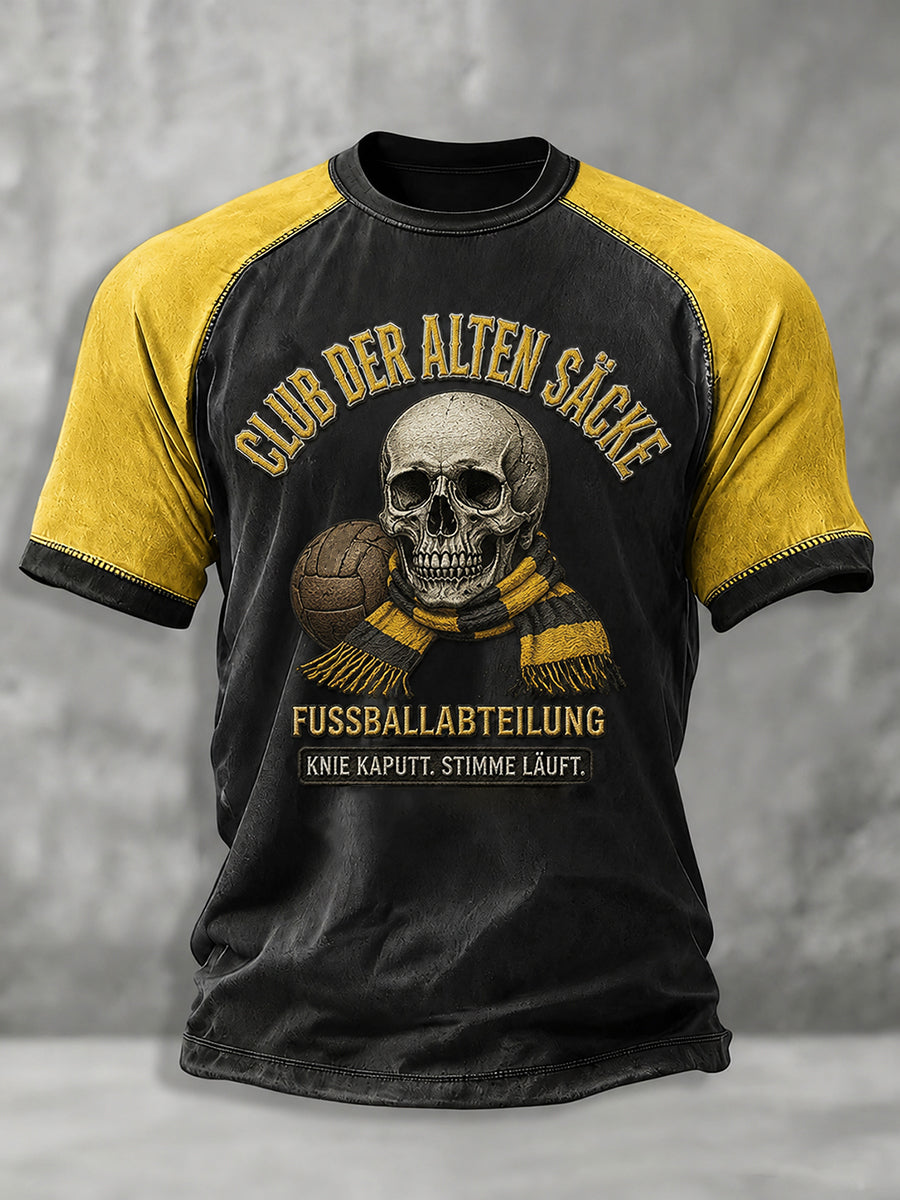 Herren-Lustiges Fußballfan-Print-T-Shirt mit kurzen Ärmeln