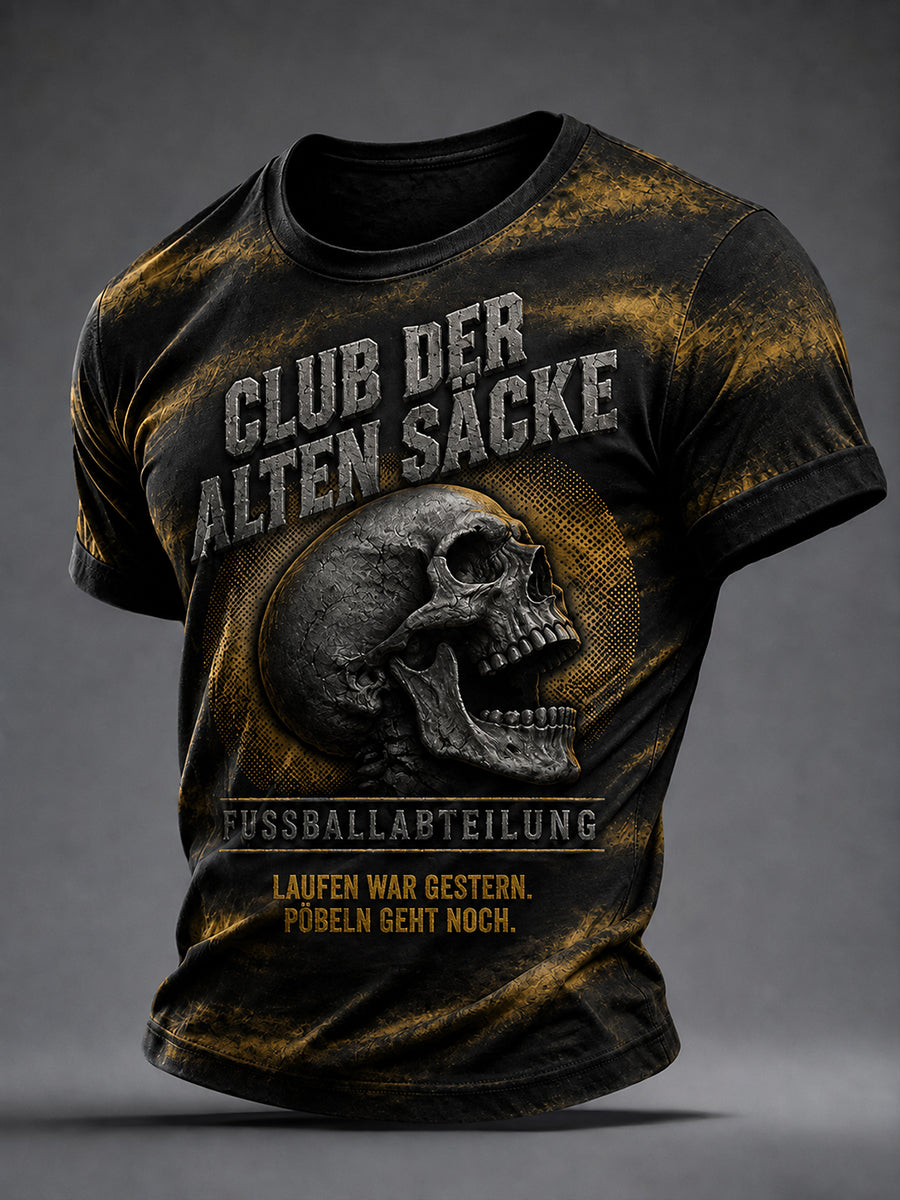 Herren-Lustiges Fußballfan-Print-T-Shirt mit kurzen Ärmeln