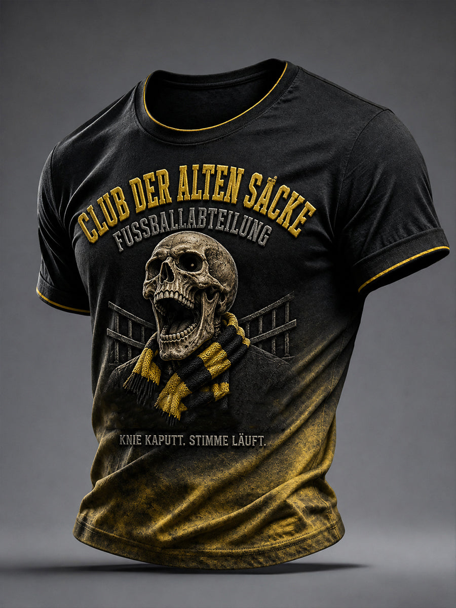Herren-Lustiges Fußballfan-Print-T-Shirt mit kurzen Ärmeln