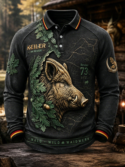 Herren-Deutschland-Jagdsaison Langarmhemd