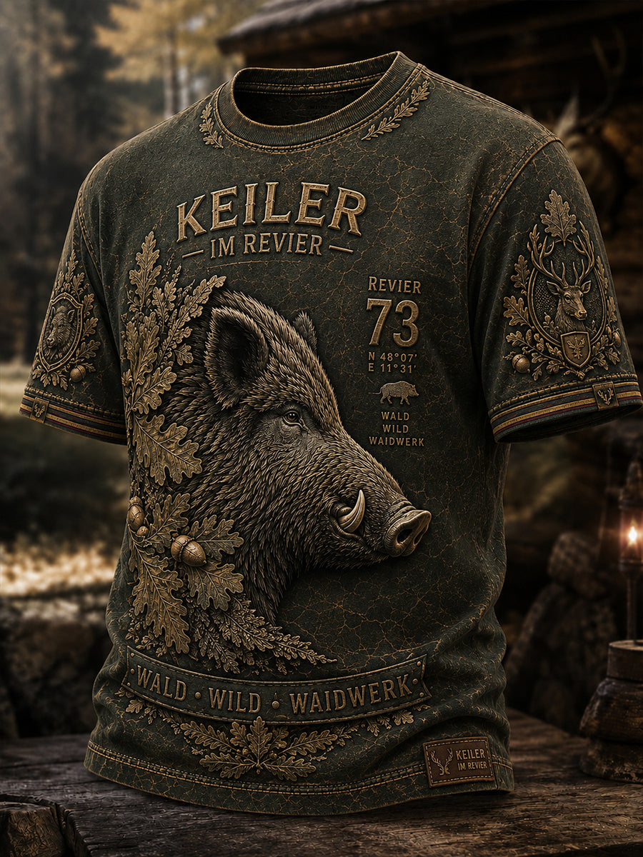 Herren-Hemd mit Kurzärmeln für die deutsche Jagdsaison