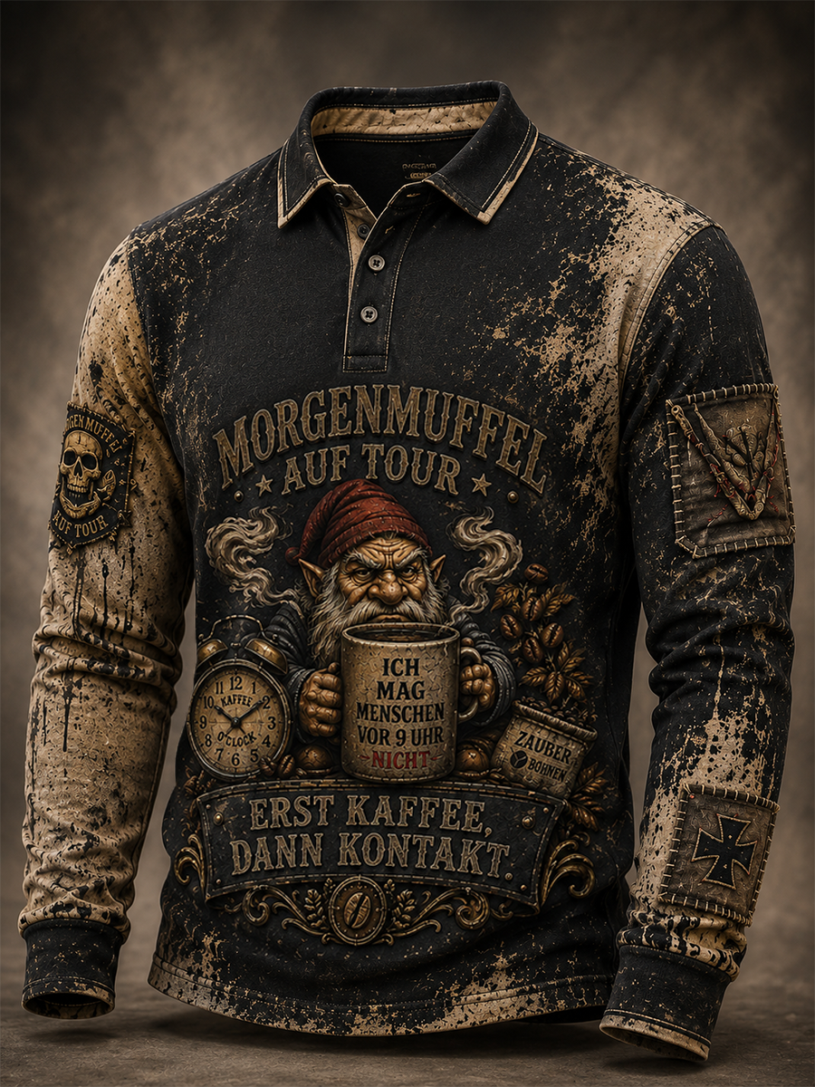 Herren-Humoristisches Slogan-Langarmshirt