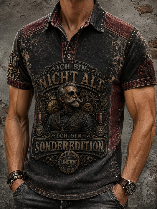 Herren-Humoristisches Slogan-Kurzarm-Shirt