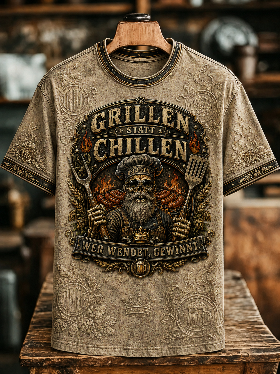 Herren-T-Shirt mit humorvollem Spruch und kurzen Ärmeln