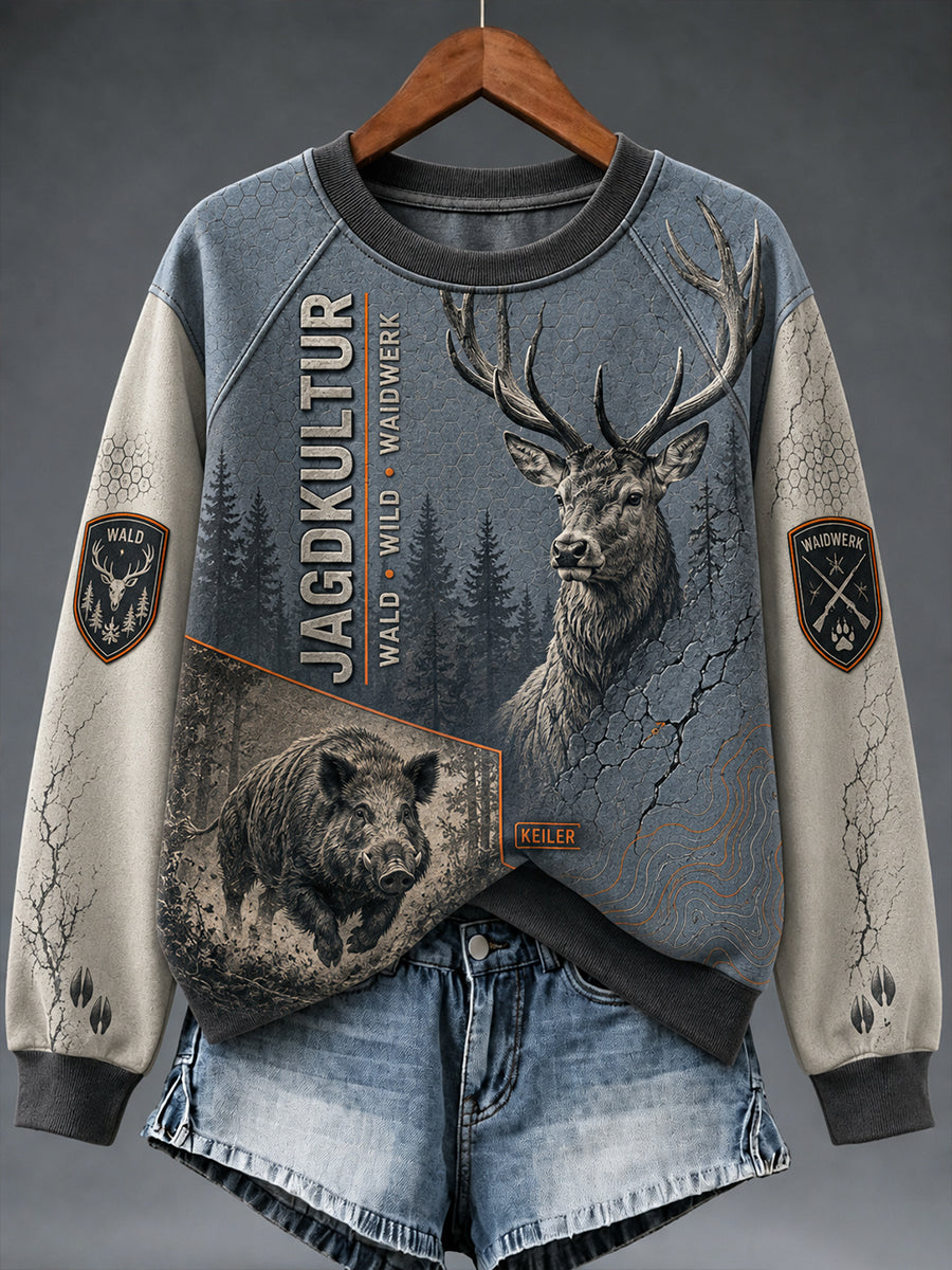 Damen-Sweatshirt mit Raglanärmeln zur deutschen Jagdsaison