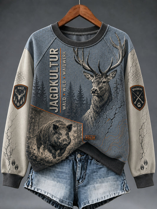 Damen-Sweatshirt mit Raglanärmeln zur deutschen Jagdsaison