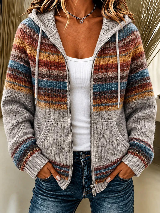 Damen-Herbst-Kunstdruck-Freizeit mantel