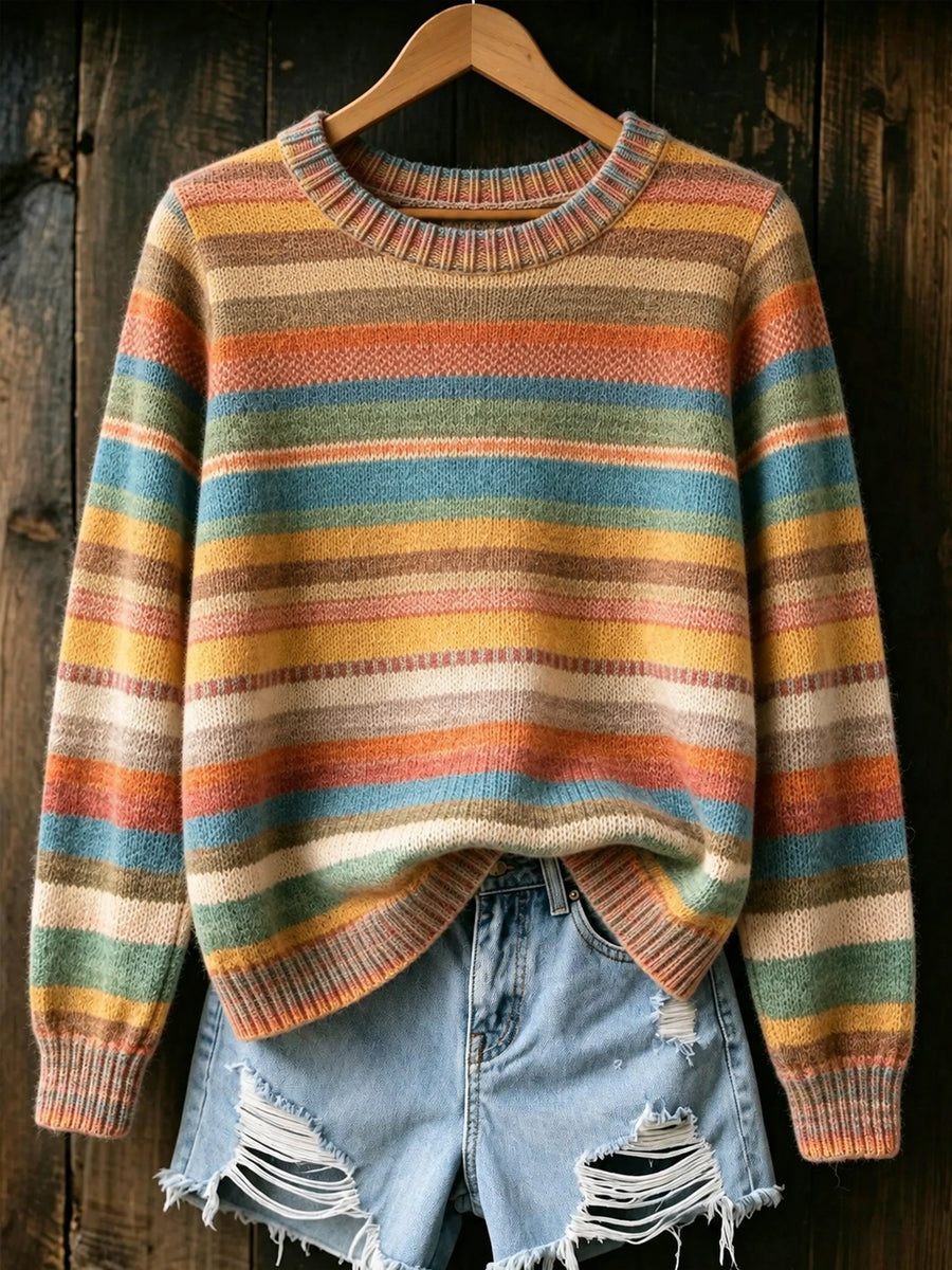 Damen-Herbst-Kunstdruck-Freizeit-Pullover