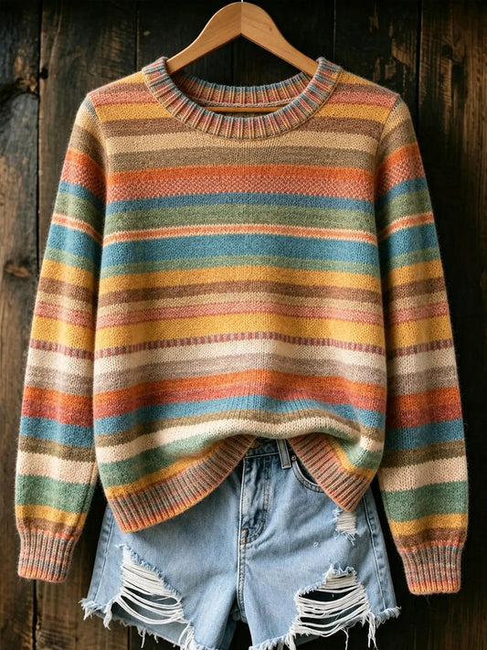 Damen-Herbst-Kunstdruck-Freizeit-Pullover