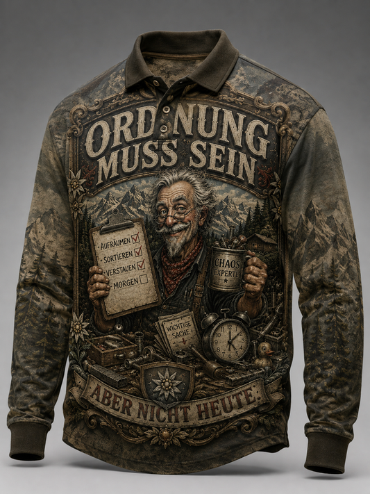 Herren-Humoristisches Slogan-Langarmshirt