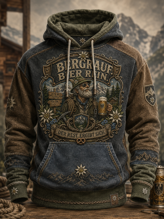 Herren Humorvoller Slogan Übergroßer Schulter-Hoodie mit Taschen