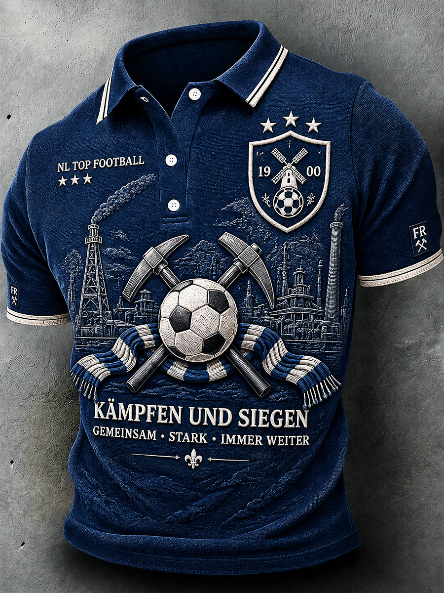 Herren deutsche bundes liga Schalke Fußball-gedrucktes lässiges Polos hirt