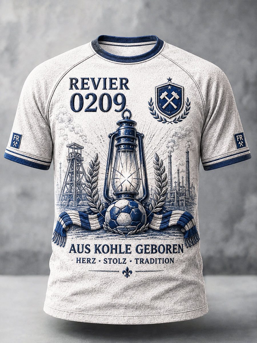 Herren Deutsche bundes liga Schalke Fußball Print Casual T-Shirt