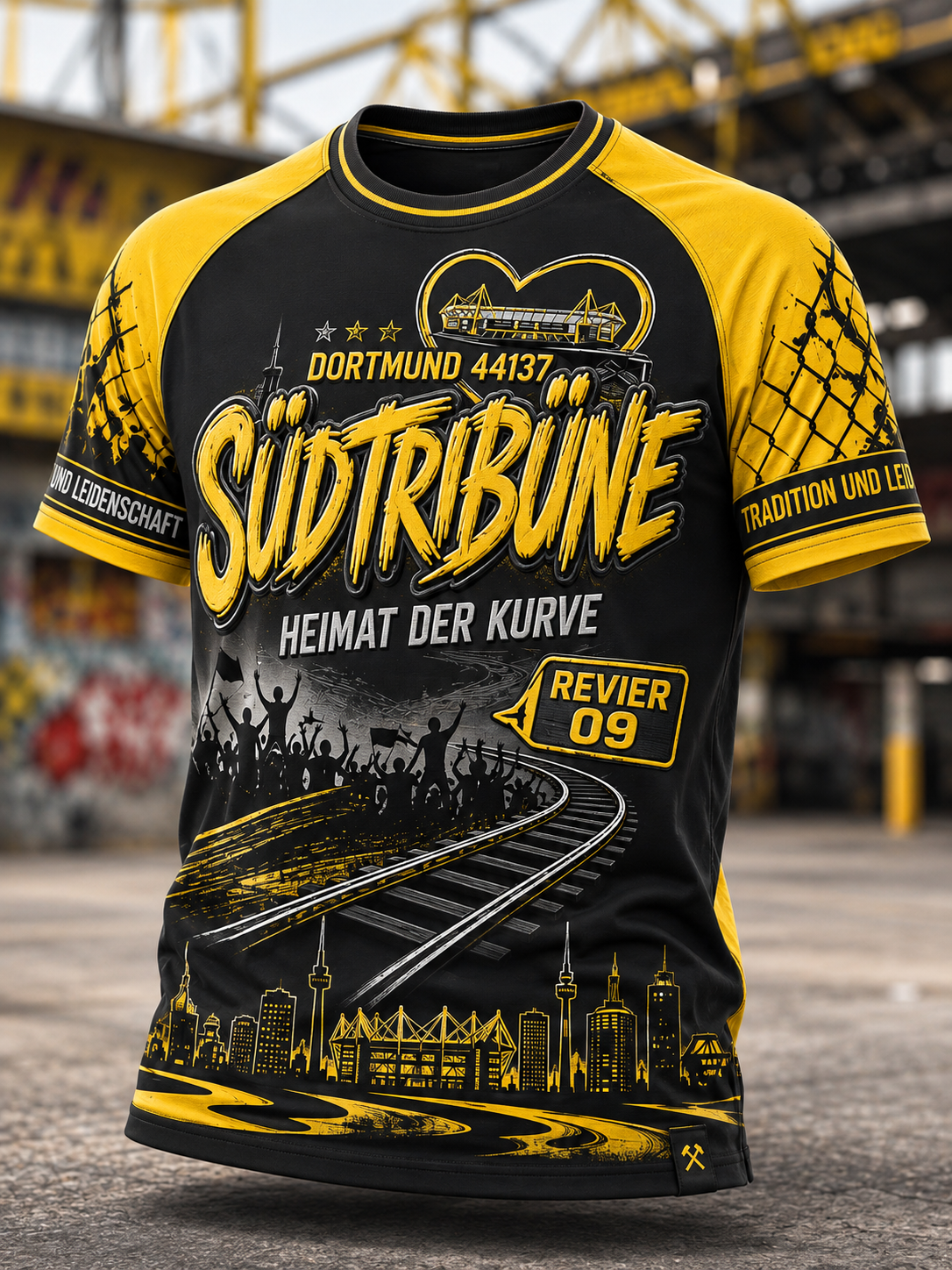 Herren-T-Shirt Dortmund mit kurzen Ärmeln