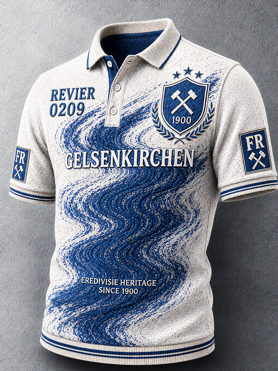 Herren deutsche bundes liga Schalke bedrucktes lässiges Polos hirt