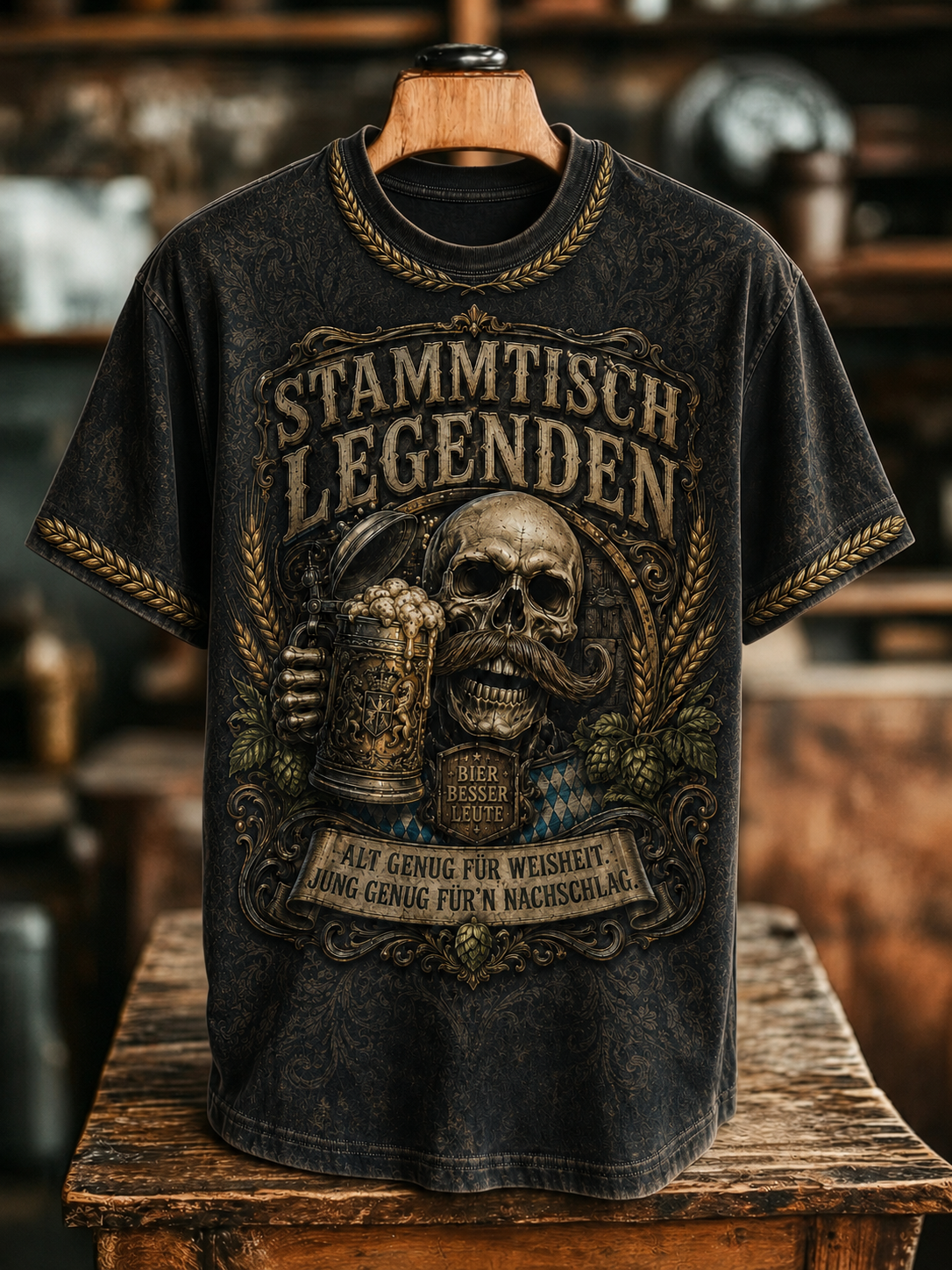 Herren-T-Shirt mit humorvollem Spruch und kurzen Ärmeln