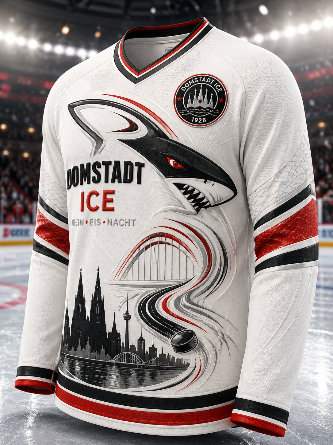 Herren-Kölner-Haie-T-Shirt mit langen Ärmeln