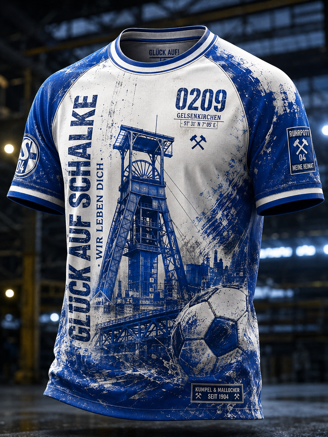 Herren-Schalke-T-Shirt mit kurzen Ärmeln