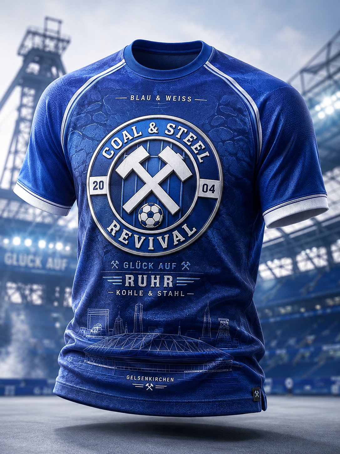 Herren-Schalke-T-Shirt mit kurzen Ärmeln